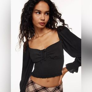 Sunday Best Black Puff Sleeve Blouse